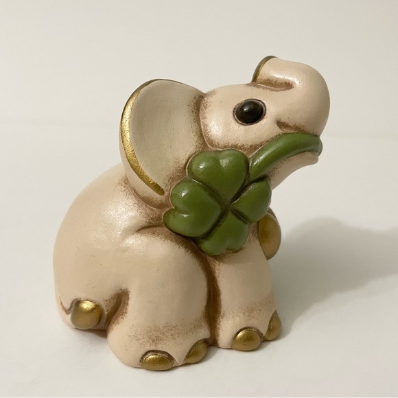 Vintage Thun Elephant Figurine with Clover 3” Tall - Picture 12 of 15